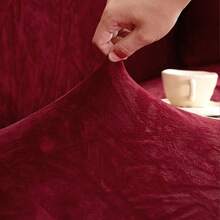 1PC Plush Sofa Cover Winter Warmth, Elastic Sofa Cover Suitable For Living Room Bedroom Dustproof Furniture Protector Soft And Comfortable Fabric Easy To Clean Suitable For 1/2/3/4 Seat Home Decor Sofa Protector Cushion Cover - Màu Đỏ Sâu - Xem 9