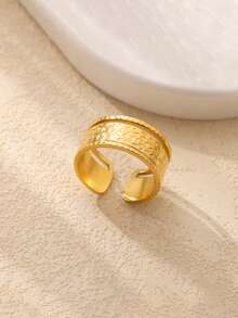 1pc Classic Fashion Hollow Geometric Ball Beaded Open Rings For Women Men Stainless Steel Jewelry - 1 - View 8