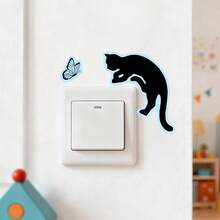 1/5pcs Spring Cute Cat Night Light Switch Sticker PVC Material Self Adhesive, Home Bedroom Night Safety Lighting Assistance, Cat Keeping Home Beautification Scene Sticker, Cat Enthusiast Gift, Indoor Switch Decoration - Multicolor Switch Stickers - View 4