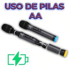 Sistema de Micrófono Inalámbrico Dual de Mano para Karaoke, TV, Computadora, Altavoz, Amplificador - Tipo de Enchufe A USA (110-127V) - Ver 4