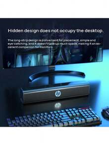 HP WS10 Desktop Speaker - Stereo Surround Sound, Powerful Bass, Home Entertainment, Gaming Compatible, Black - Black - View 2