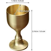 高级黄铜葡萄酒杯，光滑高脚杯，铜制工艺装饰酒杯 | 手工抛光，实心铸造，抗氧化处理 | 婚礼、乔迁、生日派对酒吧用品系列礼品 - 金色 - 查看 9