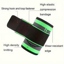 ZKBBO 2pcs Adjustable Wrist Compression Sleeves - Premium Support Wristbands With Hook And Loop Fastener, Black/Green, Suitable For Weightlifting, Fitness And Other Sports Wrist Stabilizer - Unisex - Multicolor - View 2
