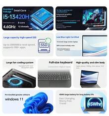 Lenovo 联想V15笔记本电脑，全新15.6英寸轻薄设计，搭载高性能英特尔酷睿i5-13420H处理器，预装Windows 11操作系统，集成显卡，推荐配置：16GB内存，512GB固态硬盘 - 灰色 - 查看 4