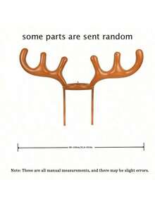 Decoración navideña: 1 pieza Collar inflable con astas y 4 aros inflables, decorado con cabeza de ciervo para fiestas navideñas, en colores aleatorios - Multicolor - Ver 9