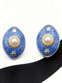 1对时尚复古风高端优雅女士耳环，适合派对、聚会、送礼和日常佩戴 - 彩色 - 查看 5