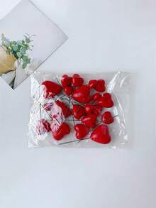 1套/20个3D心形纸杯蛋糕装饰，蛋糕装饰插片，泡沫纸杯蛋糕顶饰，生日婚礼蛋糕顶饰，适用于情人节、结婚纪念日派对礼物装饰 - 彩色 - 查看 14