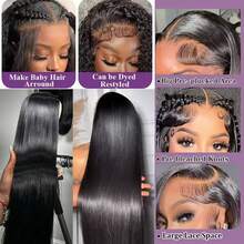 200% Dichte 8-32 Zoll Knochenstruktur gerade Lace Front Perücken Upgrade Menschenhaarmischung 13x4 HD transparente Lace Front Perücken natürliches Schwarz für Frauen natürliche Haaransatz Brasilianisches Jungfernhaar Lace Frontal Perücke Vorausgerupft mit Baby Haar Haaransatz