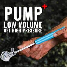 Bomba de Bicicleta con Manmetro, Bomba de Bicicleta porttil, Bomba de Aire de Alta presin de 120PSI con Soporte de Montaje, Bomba de Bola con Aguja, para Infla Neumticos, MTB - azul - Ver 3