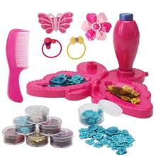 一套蝴蝶亮片发饰套装 - 自粘亮片发贴，带收纳盒，彩色塑料亮片，易于使用，生日和圣诞节礼物，派对装饰，日常造型