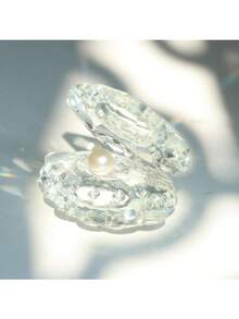 1 pieza Ornamento encantador de cristal, perla y concha: regalos de cumpleaños perfectos para decorar salas de estar y bares en el hogar