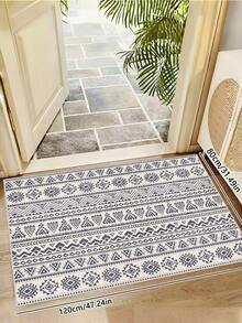 1PC Machine Washable Large - Size Modern Light Gray Textured Pattern Area Mat Rug Indoor Living Room Decorative Rug With Stylish Light Gray Textured Pattern Design Easy Clean Floor Mat For Home Decoration Kitchen Rug