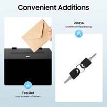 Rainaut 1PCS Freestanding Acrylic Donation Box, Suggestion Box, Money Storage Square Container, Suggestion Box With Lock To Collect Suggestions, Customer Feedback, Donations, And Votes,Black - Black - View 4