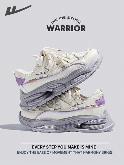  Warrior Comfortable Street Style Chunky Shoes For Women Autumn And Winter Comfortable Running Shoes Modest Style Casual Yet Sleek Sneakers Applicable Throughout The Year Wear-Resisting All-Day Wear Training Sneakers Warm Thermal Lined Sneakers