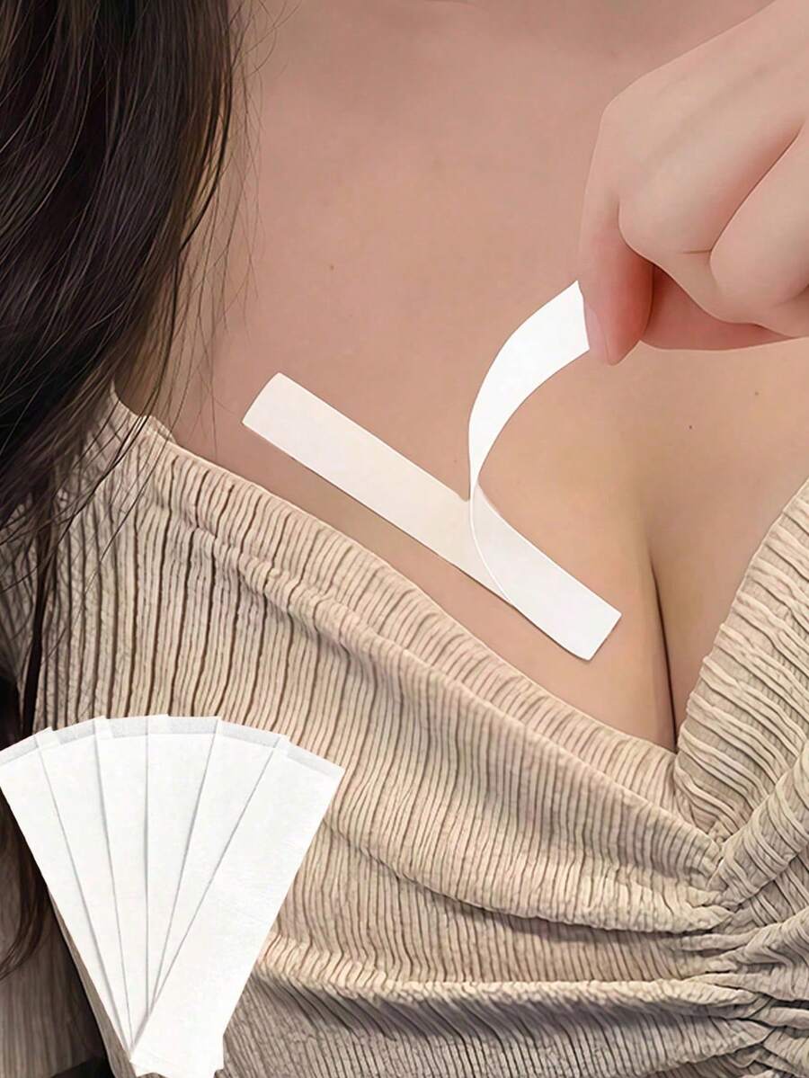 36片装防走光胸贴，女士时尚防走光贴纸，防滑服装胶带，连衣裙肩带固定贴，双面衣橱胶带，返校必备，派对服装救星——所有产品均旨在防止走光，确保您的服装牢固贴合。 - 彩色 - 查看 1