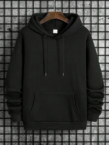 Hoodie hombre,sudadera para hombre,disfraz halloween hombre,Sudadera con Capucha de Mezcla de Algodón con Forro (Color Negro), Estampado Creativo de Nueva York (Diseño de Edificios Urbanos) en la Parte Posterior, Estilo Fashion, Transpirable, Cómoda y Calientita - Negro - Ver 2
