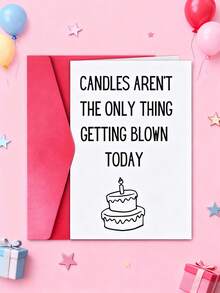 1 Set (Greeting Card + Envelope): Playful And Cute Cake-Patterned Message Card, Birthday Greeting Card, Guest Message Card, Comes With An Envelope. It Is Perfect For Birthday Parties.