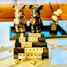 一套便携式麻将游戏套装，含旅行袋 - 经典四人家庭娱乐，标准阿拉伯数字，适合休闲聚会和数学益智游戏，是理想的万圣节和圣诞节礼物 - 彩色 - 查看 8