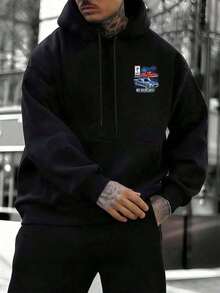 Shelby Mustang Classic Cars ,Hoodie,Men's Double-Sided Printed Casual And Comfortable Hoodie, Casual And Versatile Coat In Autumn And Winter(1 PC)Loose And Comfortableoversized Hoodie, Sweatshirt 2025 - 黑色 - 查看 2