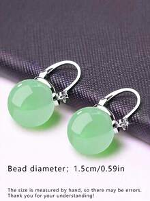 1 Pair Elegant Oval Pearl Pendant Earrings, Hypoallergenic Clip-On, Bridal Jewelry - 1PCS - View 7