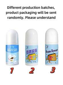 1pc 50ml Portable Stain Remover Pen, Strong Cleaning Stick, Fabric Stain Remover, Quick No-Rinse Emergency Liquid Roller Cleaner, Textile Cleaning Tool - Multicolor - View 12