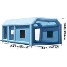Cabina de pintura inflable , 26,2 x 14,8 x 9,8 pies, cabina de pintura inflable, cabina de pintura portátil para automóviles para camiones pequeños, con sopladores potentes de 950 W + 750 W y sistema de filtro de aire, motocicleta grande, SUV de tamaño mediano - 26,2 x 14,8 x 9,8 pies - Ver 10