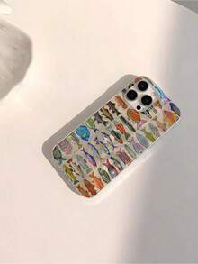 Ocean  Minimalist Fish Pattern Waterproof Anti-Fingerprint Scratch-Resistant Transparent IMD Soft Glossy Smooth Phone Case Compatible With Apple 16/16 Plus/16 Pro/16 Pro Max Shockproof Anti-FallFOR-YOUR-BELOVED-PHONEChristmas Gifts - Kiểu 1 (1 CÁI) - Xem 4