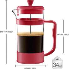 Utopia Kitchen Borosilicate Glass French Press Coffee Maker 34 Oz, Heat-Resistant Cafetiere &Amp; Tea Maker, Thickened Glass Coffee Press For Travel And Camping, Black - MàuE - Xem 2