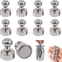 10 Pcs Chinchetas Magnticas, Chinchetas Magnticas para Pizarra, Adsorbe Mltiples Capas de Papel A La Vez, Imanes para Pizarrn Blanca para Escuela, Hogar, Oficina - pago - Ver 2