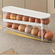 1 hộp đựng trứng xoay hai tầng, giá đỡ cửa bên tủ lạnh tiết kiệm không gian, nhựa bền, không dùng pin, giải pháp lưu trữ hoàn hảo cho gia đình - Nhiều màu - Xem 11