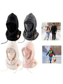 1 szt. unisexowa zimowa kominiarka – wiatroszczelna, ciepła maska na twarz i regulowany ściągacz do jazdy na nartach, motocyklu, pieszych wędrówek – do aktywności na świeżym powietrzu w chłodne dni (czarno-szaro-biało-różowa), kominiarka narciarska, akcesorium do sportów zimowych, elastyczna tkanina - Wielokolorowe - Zobacz 9