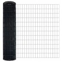 vidaXL 1 X 10 M Grauer PVC-Beschichteter Eisenzaun - Grey - View 5