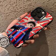 Custodia per telefono Football-G-Gavi, adatta per iPhone 16, 15, 14, 13, 12, 11 Pro Max, X, XR, XS Max, 8, 7 Plus - Custodia posteriore opaca antiurto - nero - Visualizzare 5