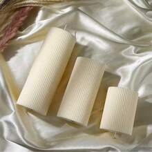 1支罗纹柱形蜡烛 - 2支6英寸罗纹蜡烛，大豆蜡香氛蜡烛，适用于婚礼、卧室、生日、情人节及其他场合