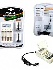 Cargador de Pilas AA/AAA Recargables (Incluye 4 Pilas AA) - Tipo de Enchufe A Japonés (100V) - Ver 2