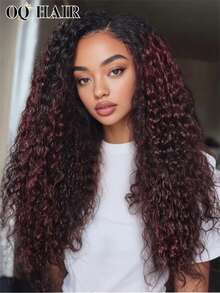 OQ Hair Wear To Go 水波纹免胶假发，渐变色卷发，6x4 透明蕾丝闭合假发，180% 密度，18-28 英寸，预剪预拔，自然发际线，卷发造型，适合万圣节、波西米亚风、海滩风、街头风、未来主义、赛博朋克风等各种场合。 - SNatural/99JA - 查看 2