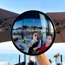 1pc Elegant Round Convex Wide-Angle Travel Photography Mirror - Made With A Convex Wide-Angle Glass Mirror, Perfect For Outdoor Travel Photography And Interior Decor. No Electricity Required, Burr-Free, And Can Be Placed Horizontally, Making It Ideal For Modern Home Decor And Outdoor Travel Photography. - Multicolor - View 2
