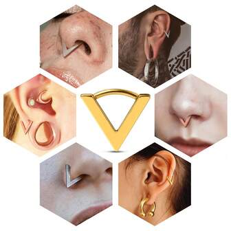1 pièce Anneau de nez en acier inoxydable minimaliste et élégant, boucle d'oreille cartilage souple, bijou de piercing de septum pour hommes et femmes