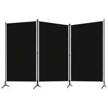 vidaXL 3-Tlg. Raumteiler Schwarz 260x180 Cm - Black - View 2