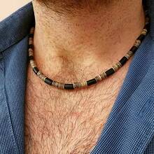 [Men's Coconut Necklace] One Day Men's Coconut Shell Beaded Necklace - Bohemian Retro  Choker - Nhiều màu - Vòng cổ - Xem 1