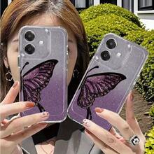 Funda de Teléfono de Sueño de Mariposa Púrpura Compatible con Oppo A3 A3 Pro A3X A16 A17K A18 A38 A40 A55 A57 A57S A58 A60 A76 A77S A78 A79 A80 5G A95 A98 Reno 5 8T 10 11 Pro 12 13F Funda de Teléfono Transparente de Caricatura a Prueba de Golpes Cobertura Completa TPU Funda Protectora Simple de Moda a Prueba de Golpes Carcasa Suave - Colores mixtos - Ver 4