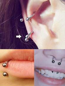 CIZME 1/3 piezas Anillos de septum con rosca interna, aro de nariz en forma de herradura de acero inoxidable 18G, anillo de septum de nariz con bola redonda, remache con perla en la parte superior, aro de nariz en forma de herradura de 8 mm en plata y oro, pendientes, anillos de ceja y labio, joyería hipoalergénica para perforación para mujeres y hombres