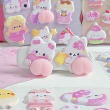 3D Cute Soft Buttocks Stickers, 3D Animal Stickers (Rabbit, Bear) For Kids, Random Color Handmade Decorative Phone Case Stickers
