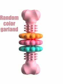 3-1 Ultra- Dog Chew Bone Toy, Thermoplastic Rubber With Geometric Patterns, Teeth Cleaning And Training Chew Toy For Aggressive Chewers, Suitable For Small And Medium Dogs, Relieves Boredom And Destructive Chewing, Dog Chew Toy