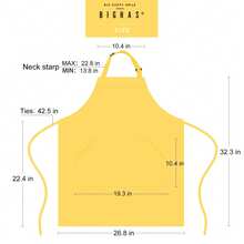 Adjustable Bib Apron With Long Ties For Women Men 5 Colors Chef Kitchen Cooking - 黃色 - 查看 6