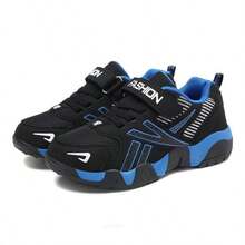 Zapatillas deportivas informales para niños con suela suave y doble malla - Azul - Ver 8