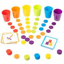 Juguete de apilamiento de tazas sensoriales para bebés - Juego de aprendizaje de clasificación de colores y formas para el desarrollo de habilidades motoras finas, tazas vibrantes con rompecabezas de base geométrica, regalo educativo para el desarrollo cognitivo de niños pequeños, contenedor de almacenamiento fácil