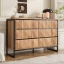 The Sideboard And Vanity Feature A Combination Of Black And Natural Wood Tones, Metal Legs, And Raised Doors. - 黑色+自然色+刨花板 - 查看 11