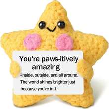 1pc Handmade Crochet Desktop Decor, Cute Star Shaped, Gift, Long Distance Relationship, Moving Away, Farewell, Couples, Best Friends, Sisters, Women, Birthday, Mom, Grandma, Keychain, Positive Emotions, Creative, Party, Christmas, Halloween Plush Doll Decoration