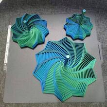 1个3D打印指尖玩具，感官指尖星形六边形带手柄，缓解压力胡萝卜蛋糕多边形错觉螺旋，新年礼物（颜色因3D打印角度不同而有所差异） - 彩色 - 查看 9